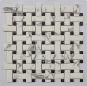Calacatta Basketweave - glass tile
